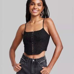 NEW Wild Fable™ Black Lace Women's Lace Corset Tank Top